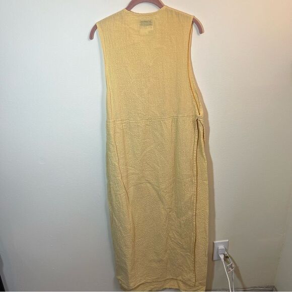 Flax by Jeanne Engelhart Women’s Butter Yellow Linen Maxi Dress Medium - Picture 7 of 9